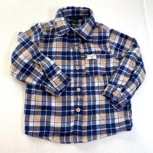 TAHARI Plaid Flannel Long Sleeve Button Up Shirt Size 2T